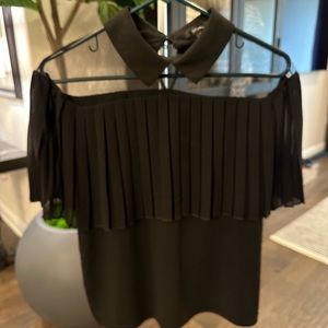 Unique Sheer Ruffle Top, Size Small